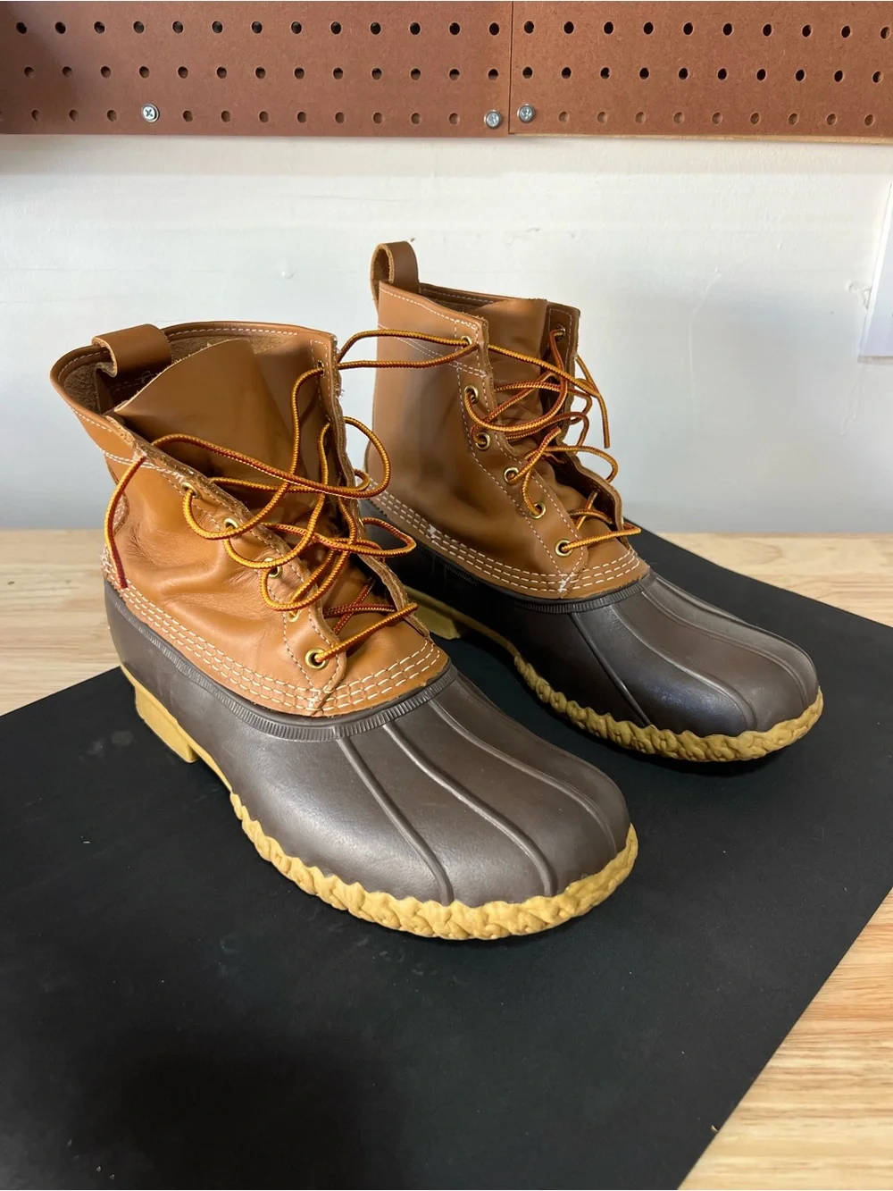 L.L. Bean Two-Tone 8” Duck Boots in Brown and Tan
